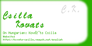 csilla kovats business card